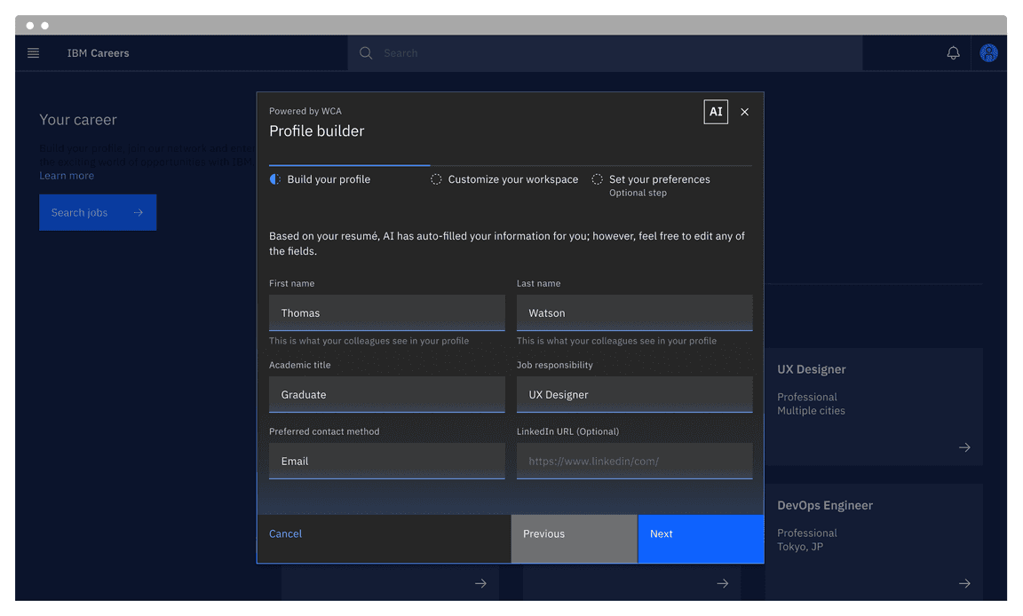 Modal's dark mode AI presence example