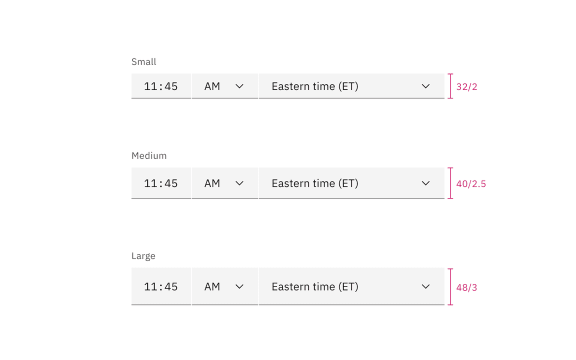 Sizes for simple and single date calendar sizes